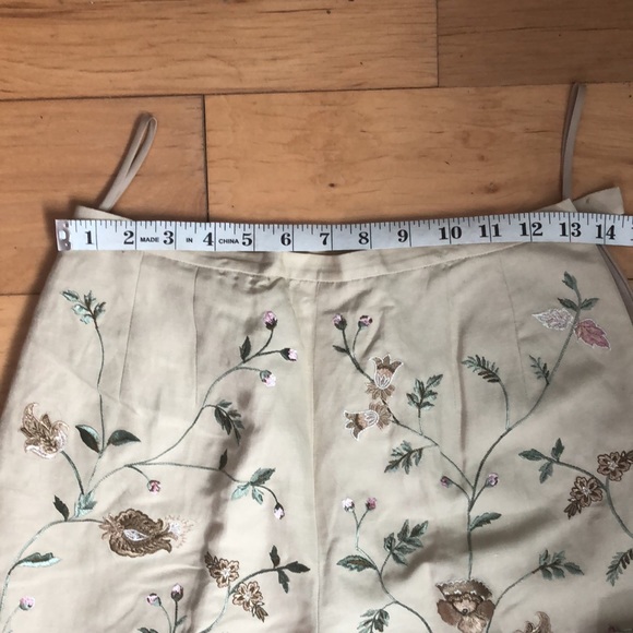 Vintage Talbots embroidered silk and linen pants size 6 petite. - Picture 5 of 6